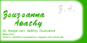 zsuzsanna apathy business card